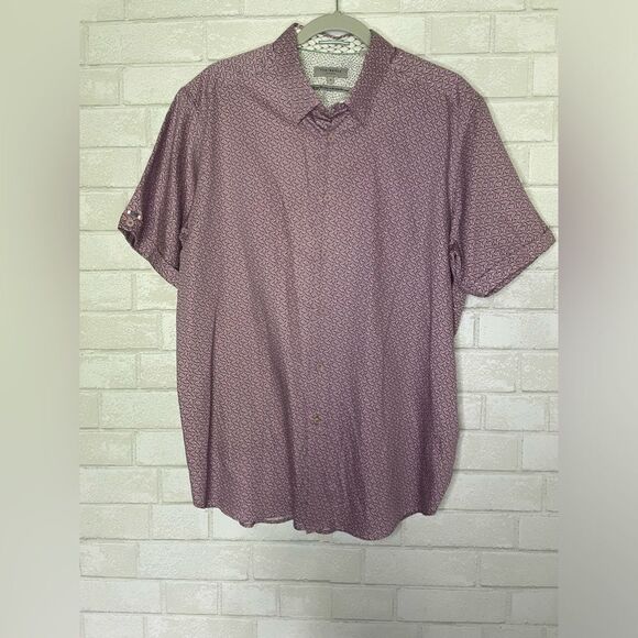 Ted Baker London Other - Ted Baker London Men’s Button Down Geo Print Short Sleeve Top size 6